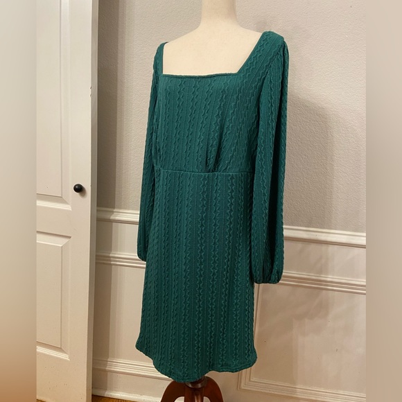 Hailey & Co. Boutique Green Cable Sweater Dress size 2X - Picture 2 of 10